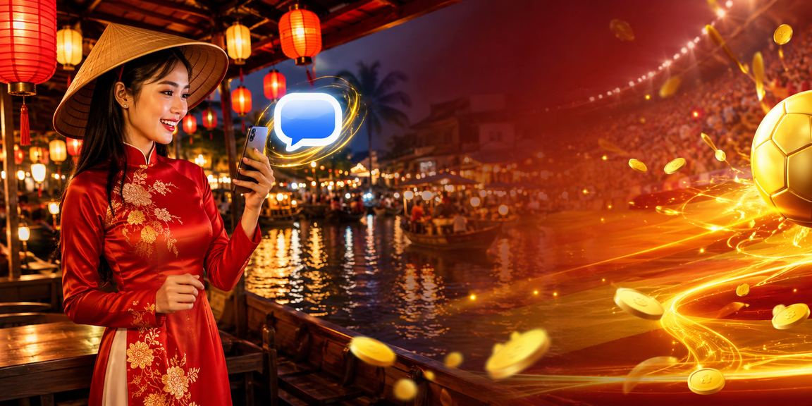 Người dùng chơi casino trên điện thoại tại chợ đêm vùng Mekong